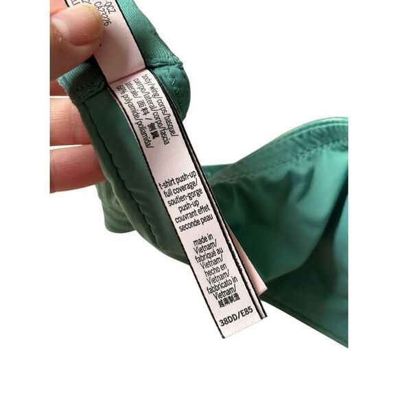 Victoria’s Secret T-shirt Push-Up Full Coverage 38DD Green Striped - Picture 4 of 9